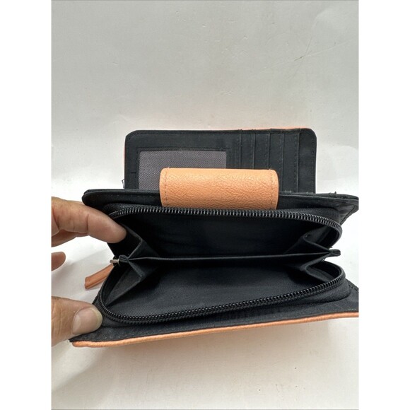 Tahari Tab Indexer Peach Orange Sherbet Wallet Organizer Women's - Picture 4 of 5